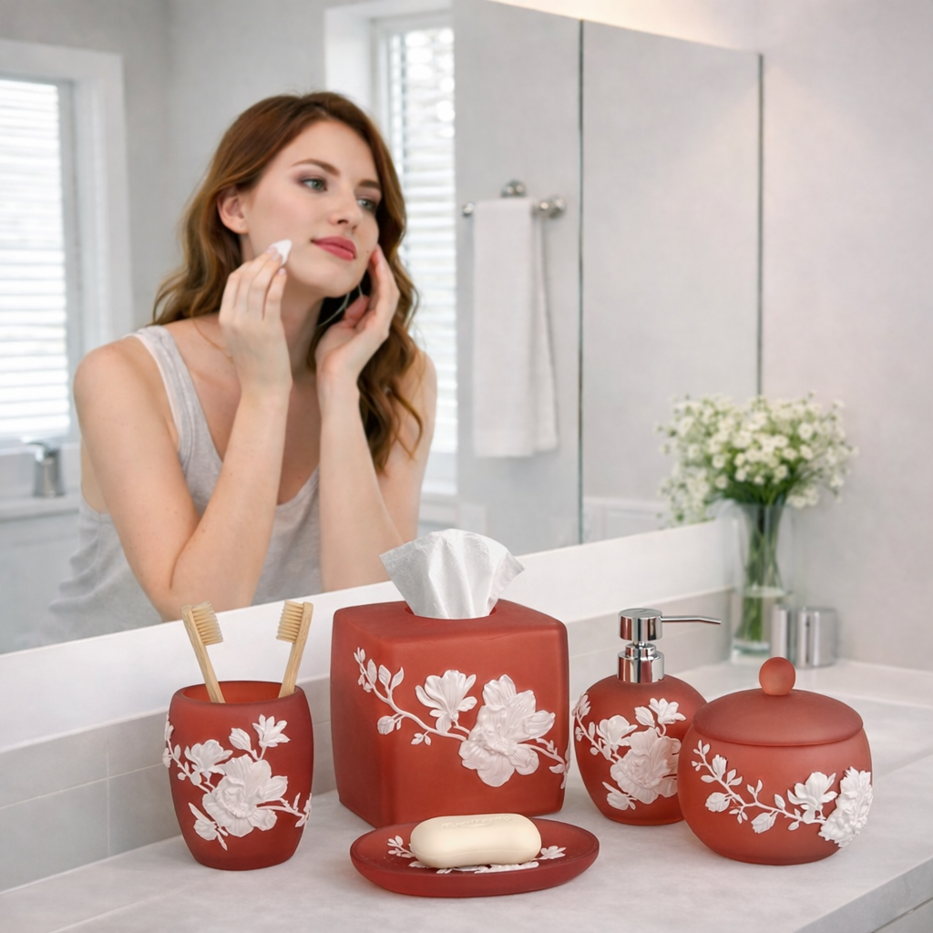 The Savannah Collection – Elegant Modern Bathroom Décor Accessories Set of 6