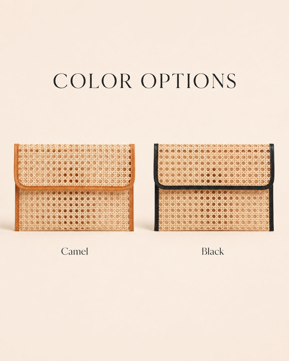 Eva Leather and Rattan Clutch