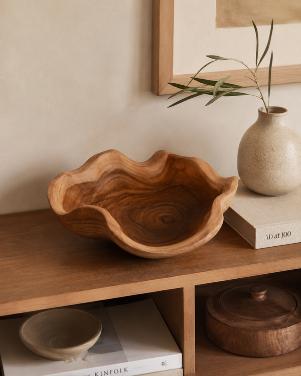 Teak Wavy Bowl