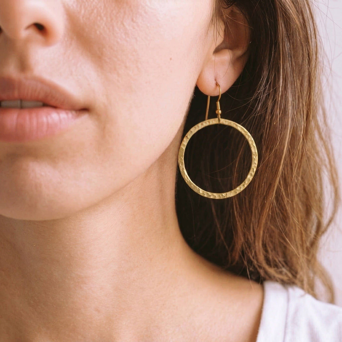 Circle Brass Hoop Earrings for Women | Sura