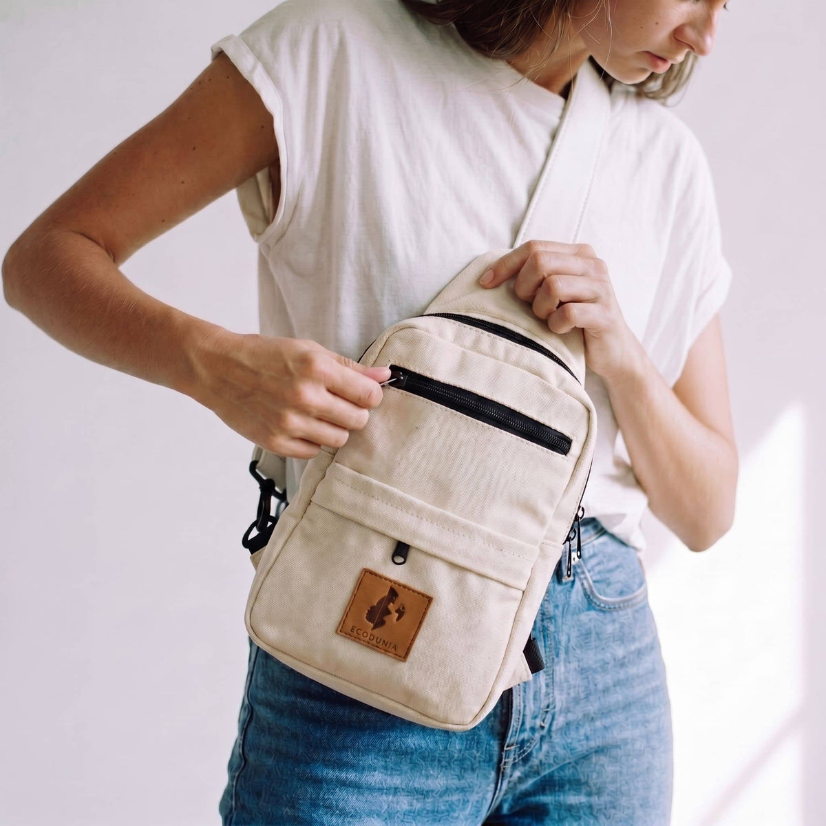 Large Vegan Leather Crossbody Sling Bag | Umoja