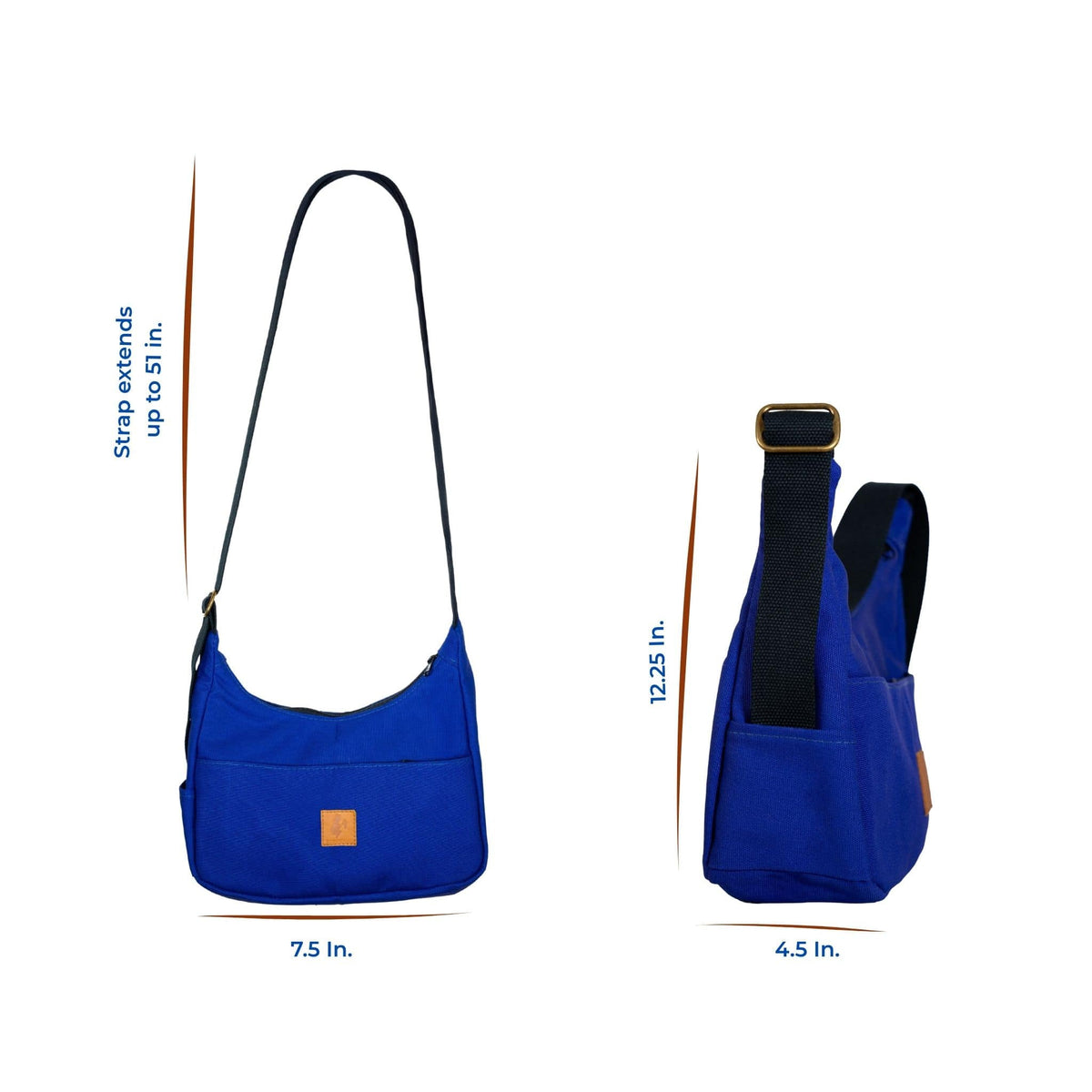 Crescent Canvas Crossbody Shoulder Bag for Women