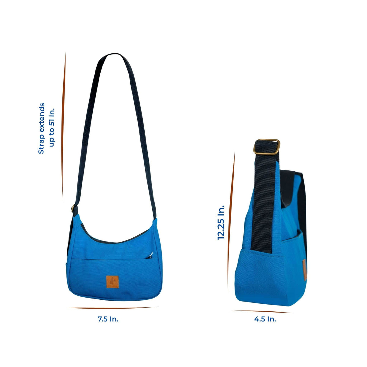 Crescent Canvas Crossbody Shoulder Bag for Women