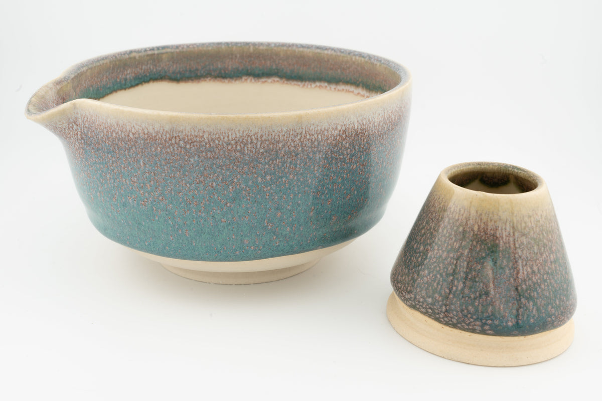 Matcha Set | Bowl with Matching Whisk Holder | Chawan and Chasentate