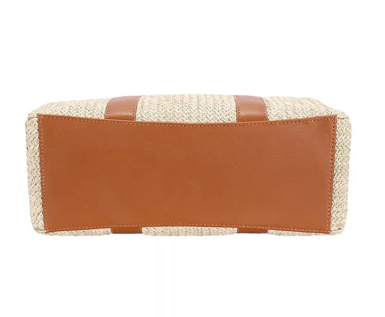 Women's Woven Tote Handbag | Square Design, Everyday Boho Bag