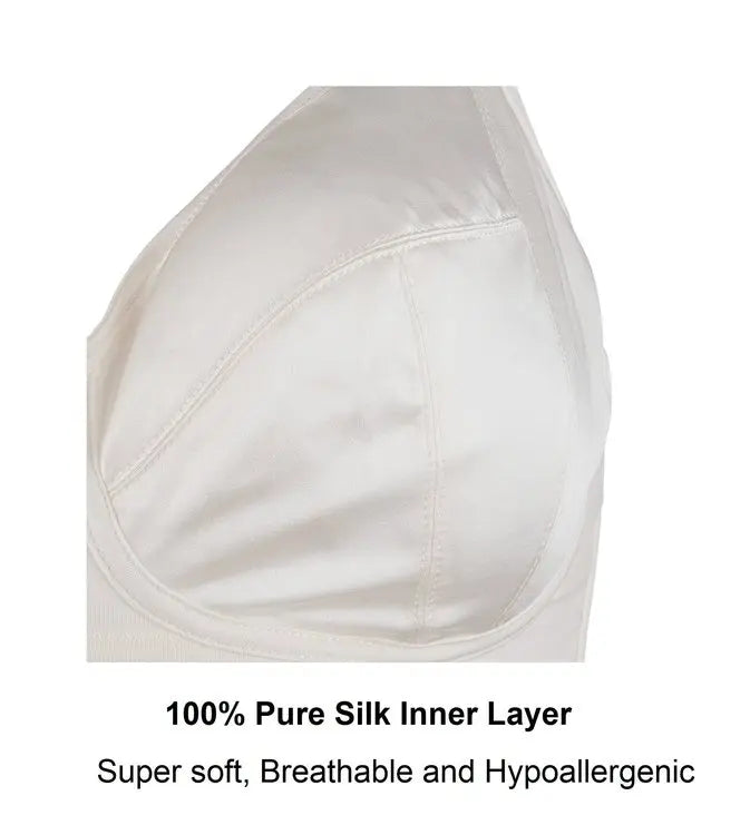 Ditsy Floral - Silk & Organic Cotton Smooth Wireless Bra