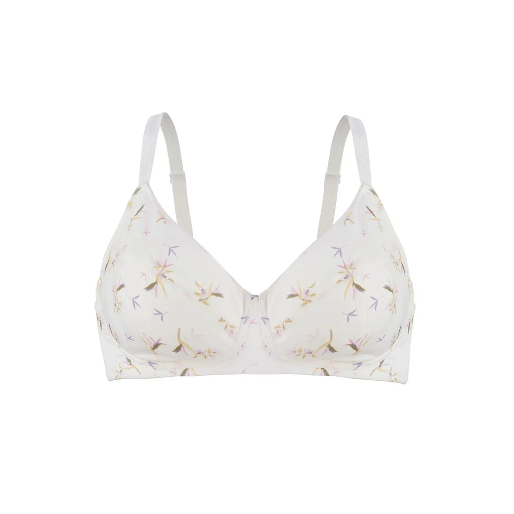 Ditsy Floral - Silk & Organic Cotton Smooth Wireless Bra