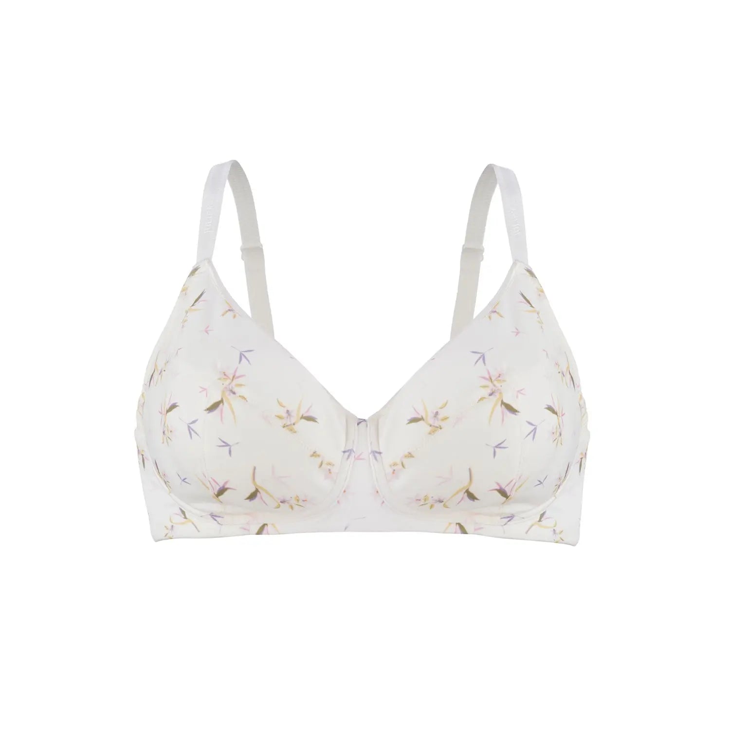 Ditsy Floral - Silk & Organic Cotton Smooth Wireless Bra