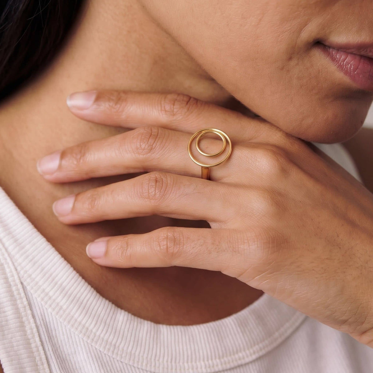 Double Moon Phase Cocktail Ring | Nita