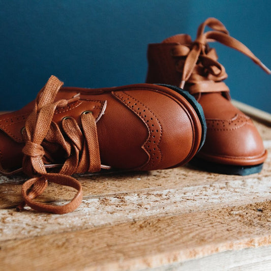 Waterproof Hand-Stitched Kids’ Boots with Flexible Sole |Chestnut