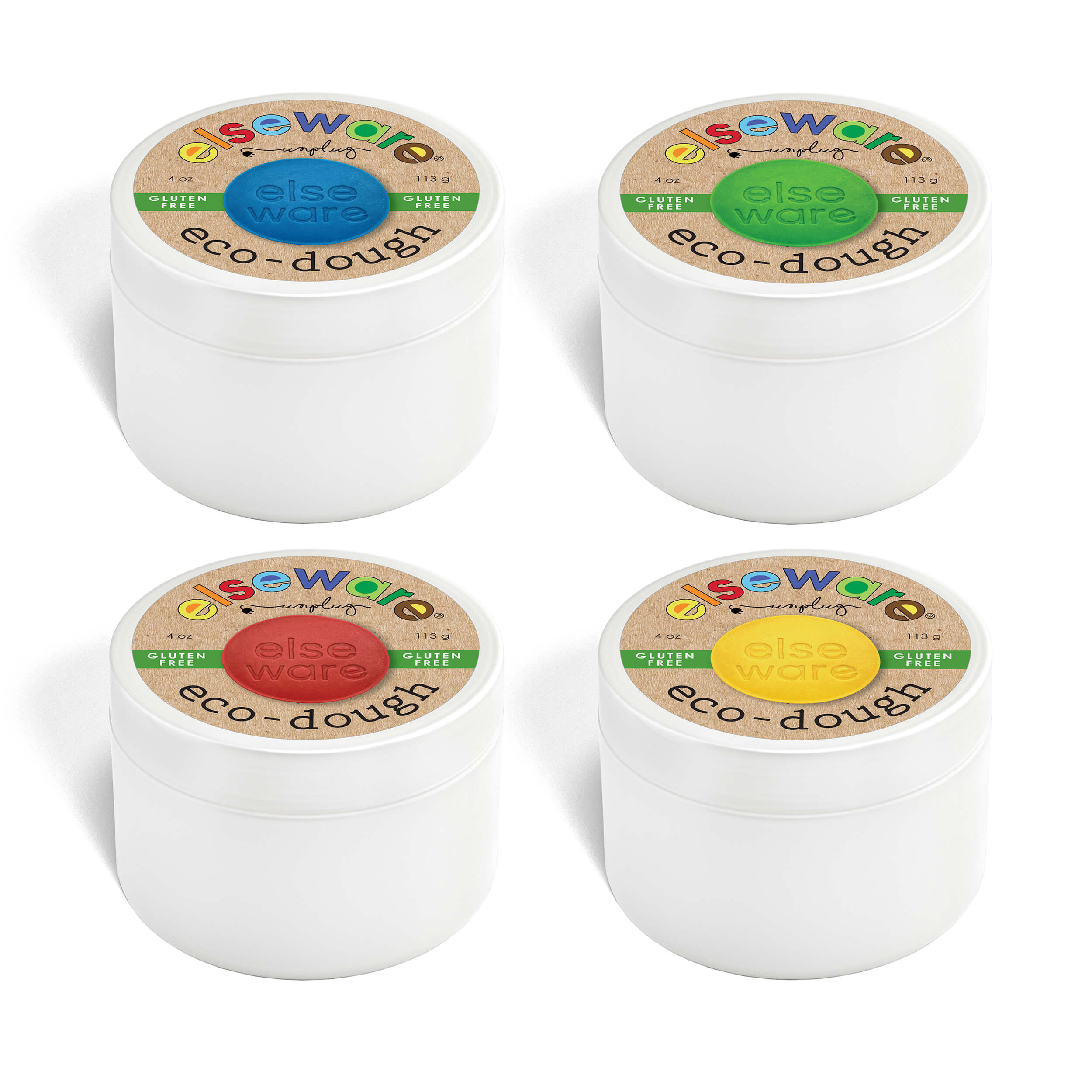 Eco-Dough 4pk GLUTEN FREE – Natural, Non-Toxic Sensory Toy