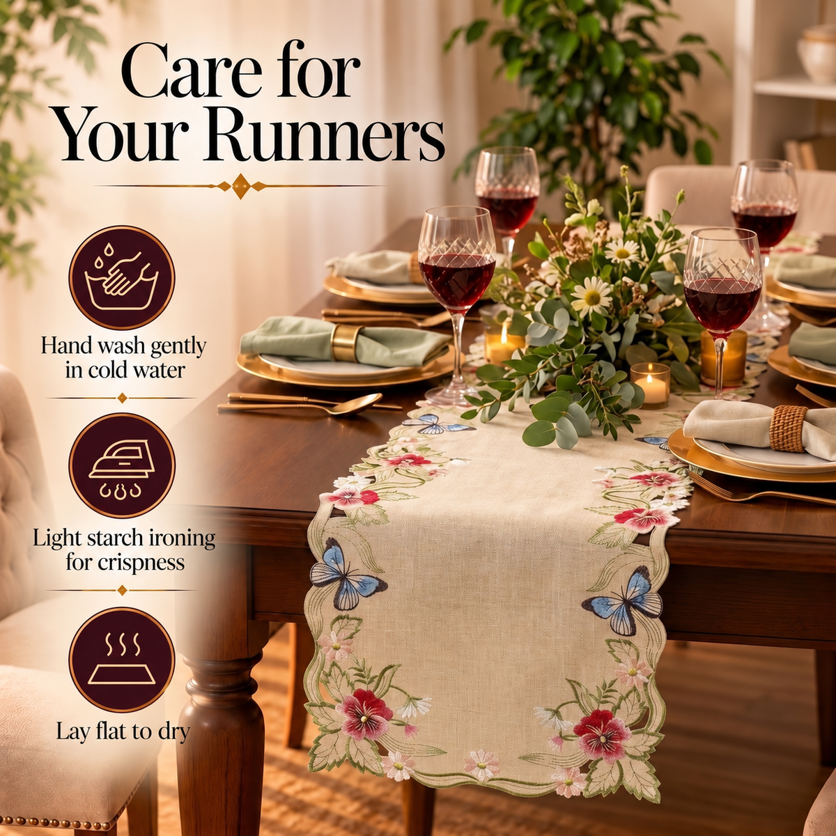 Beige Table Runner – Sandy Dune, 14x108 Inch