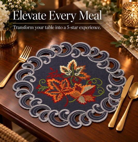 Gray Round Placemats – Aurora Charm, 15 Inch