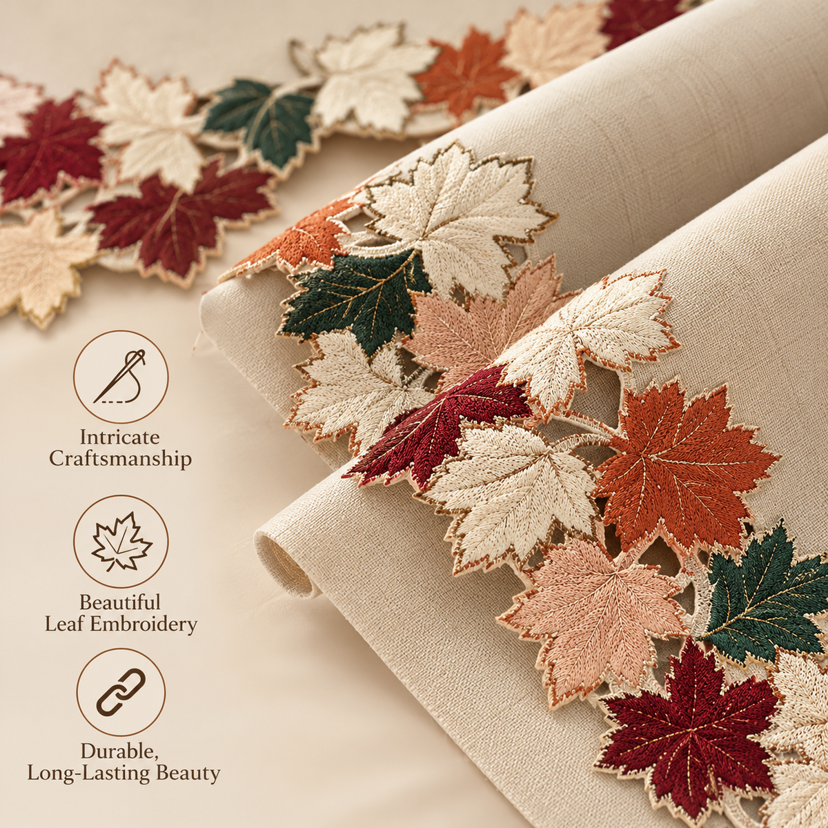 Mantel Scarf Cover | Elegant Falling Petals Lace Runner for Fireplace & Table