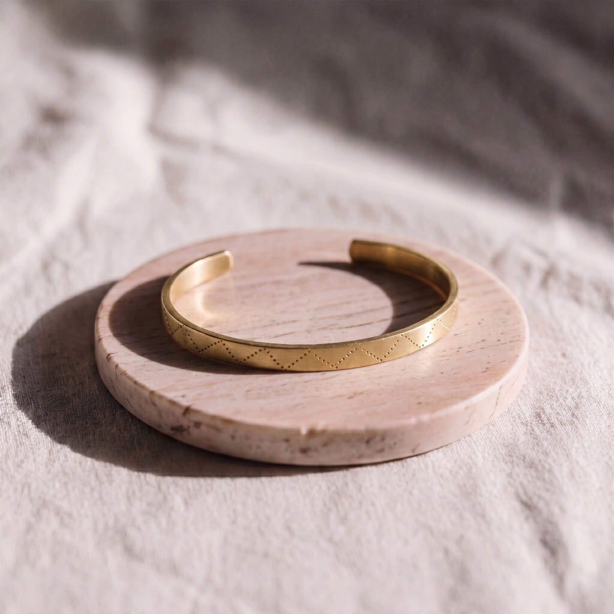 Brass Engraved Bracelet | Rubi Cuff