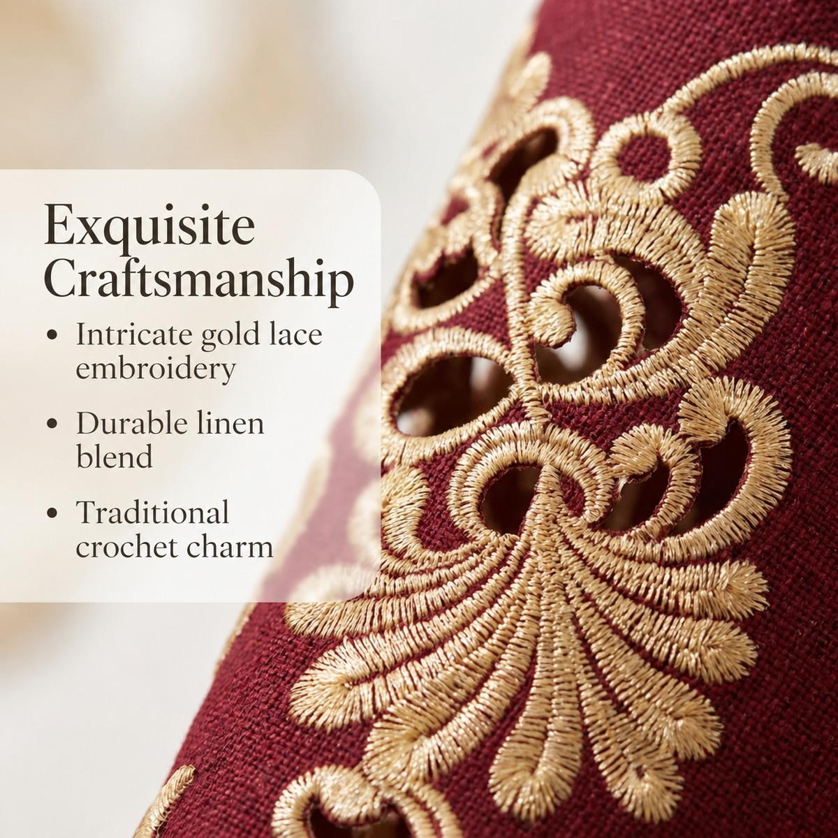 Burgundy Gold Doilies – Burgundy Charm, 15 Inch