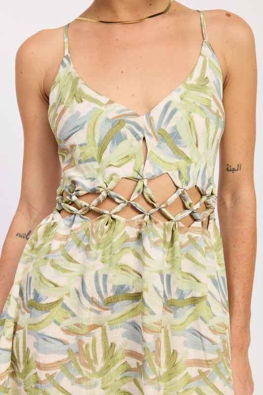 Floral Open‑Back Maxi Dress
