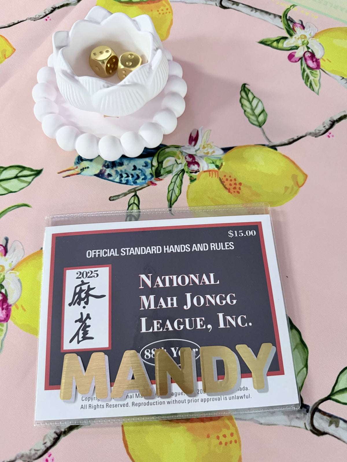 PERSONALIZED MAHJONG CARD HOLDER