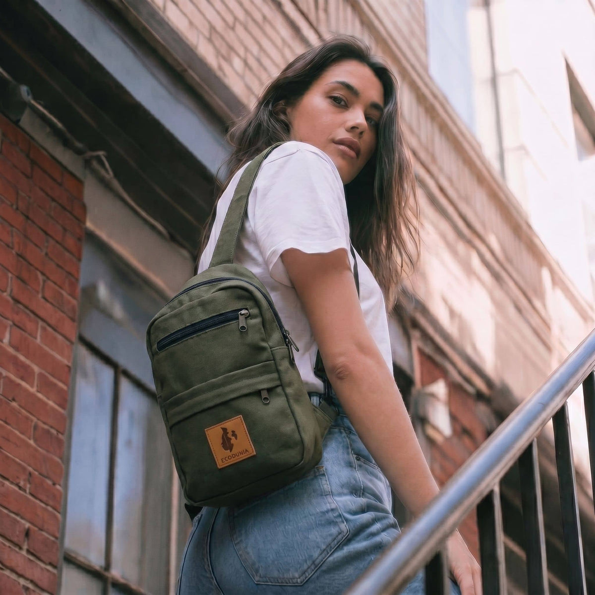 Large Canvas Crossbody Sling Bag | Umoja