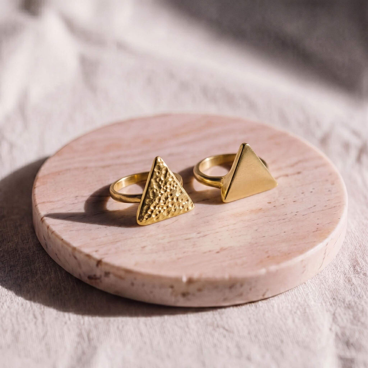 Hammered Smooth Triangle Ring | Pambo