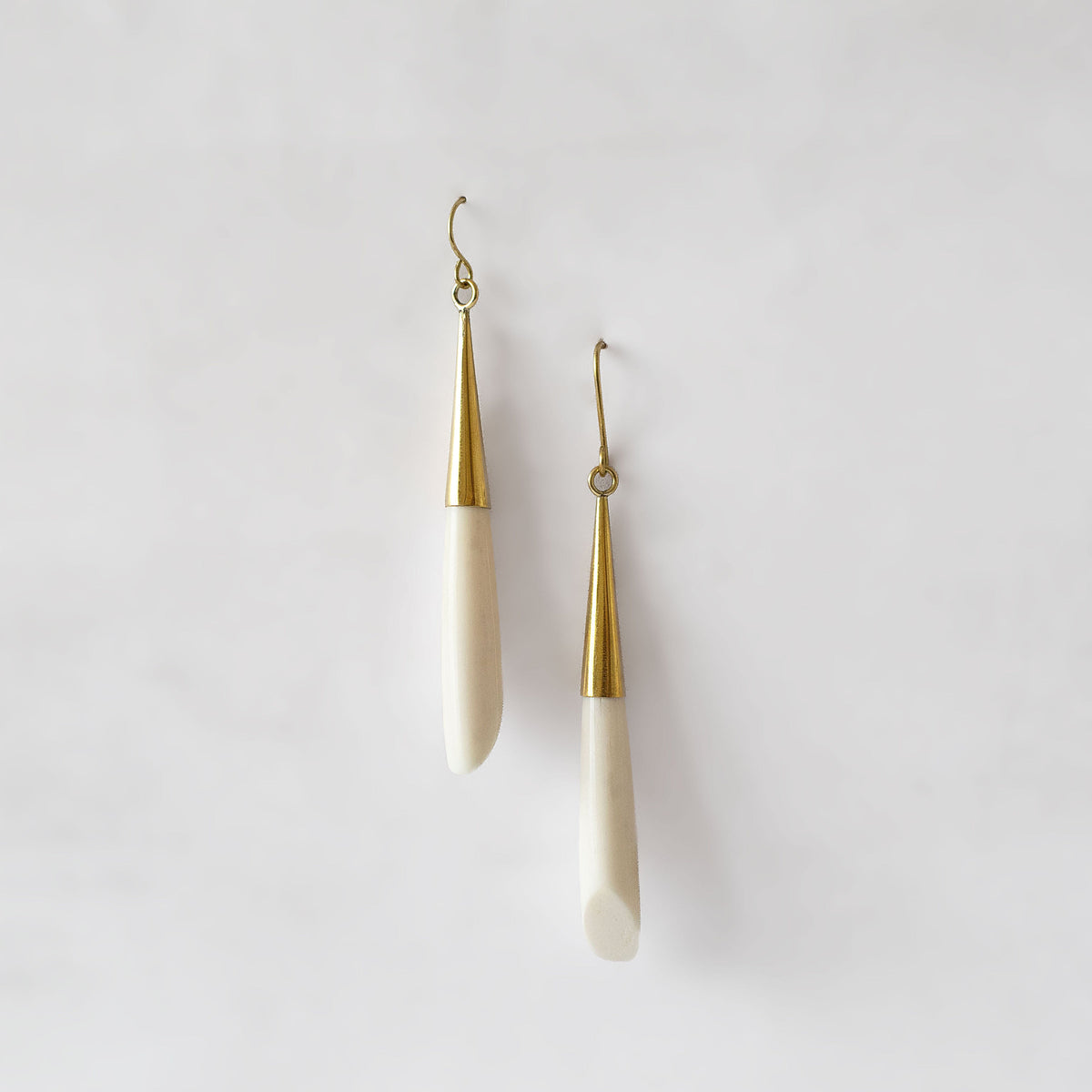 Brass & Bone Teardrop Drop Earrings | Shela
