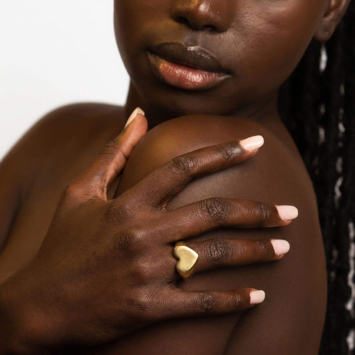 Heart Signet Brass Ring for Women | Mawi