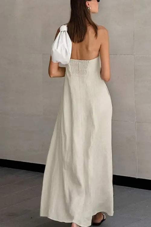 Women's Hemp Smocked Back Tube Dress | Boho Sustainable Style