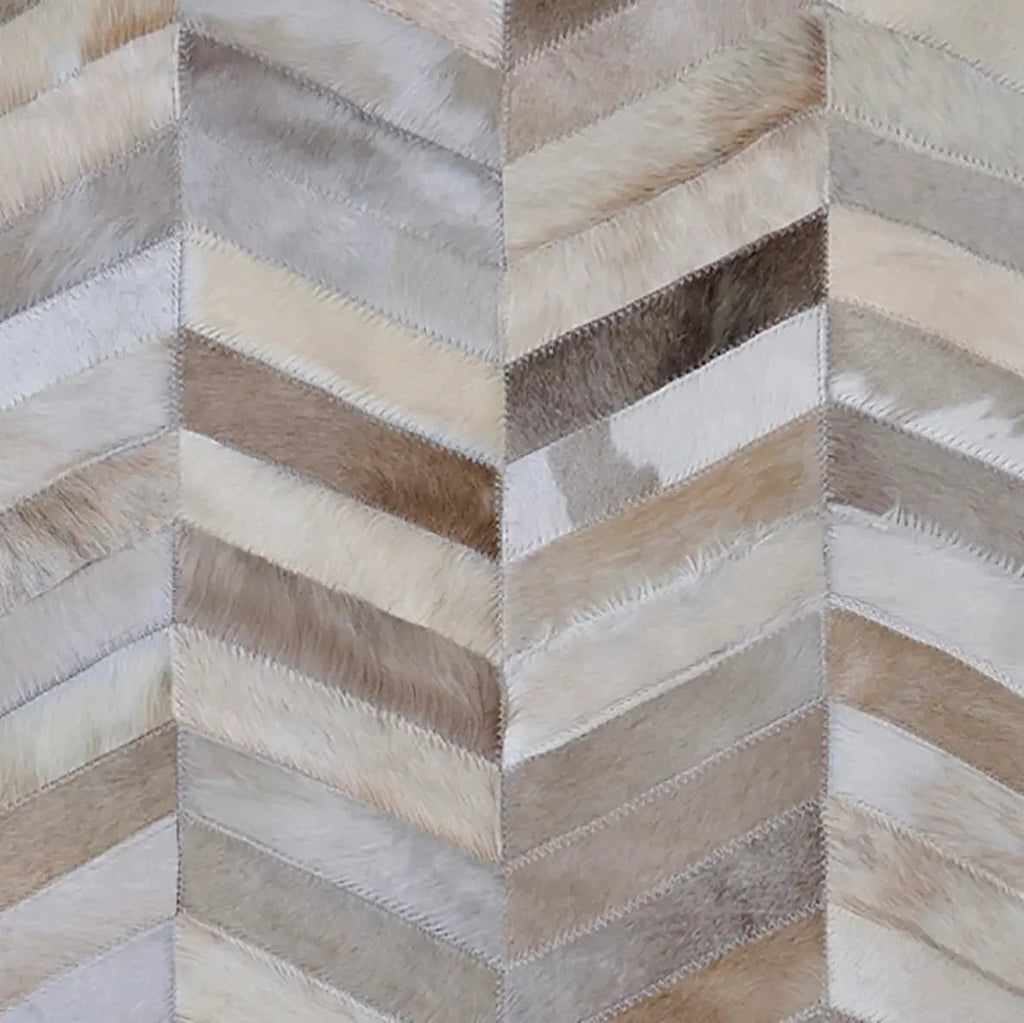 HERRINGBONE WIDE – Custom Patchwork Cowhide Rug for Interior Designers