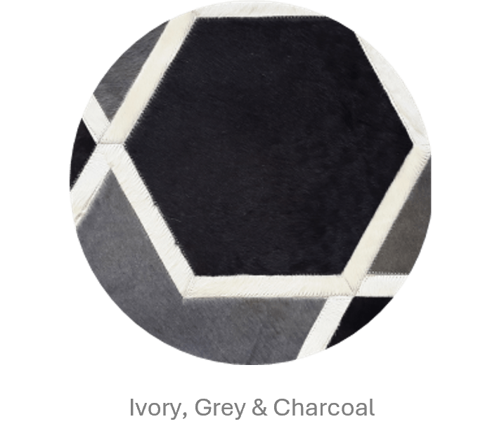 HEXAGON – Modern Patterned Rug in Organic Hide