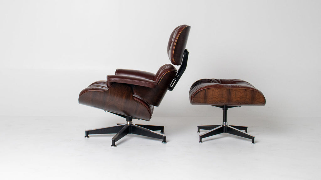 3rd Generation Eames Lounge Chair in Brazilian Rosewood and Oxblood Leather by Herman Miller