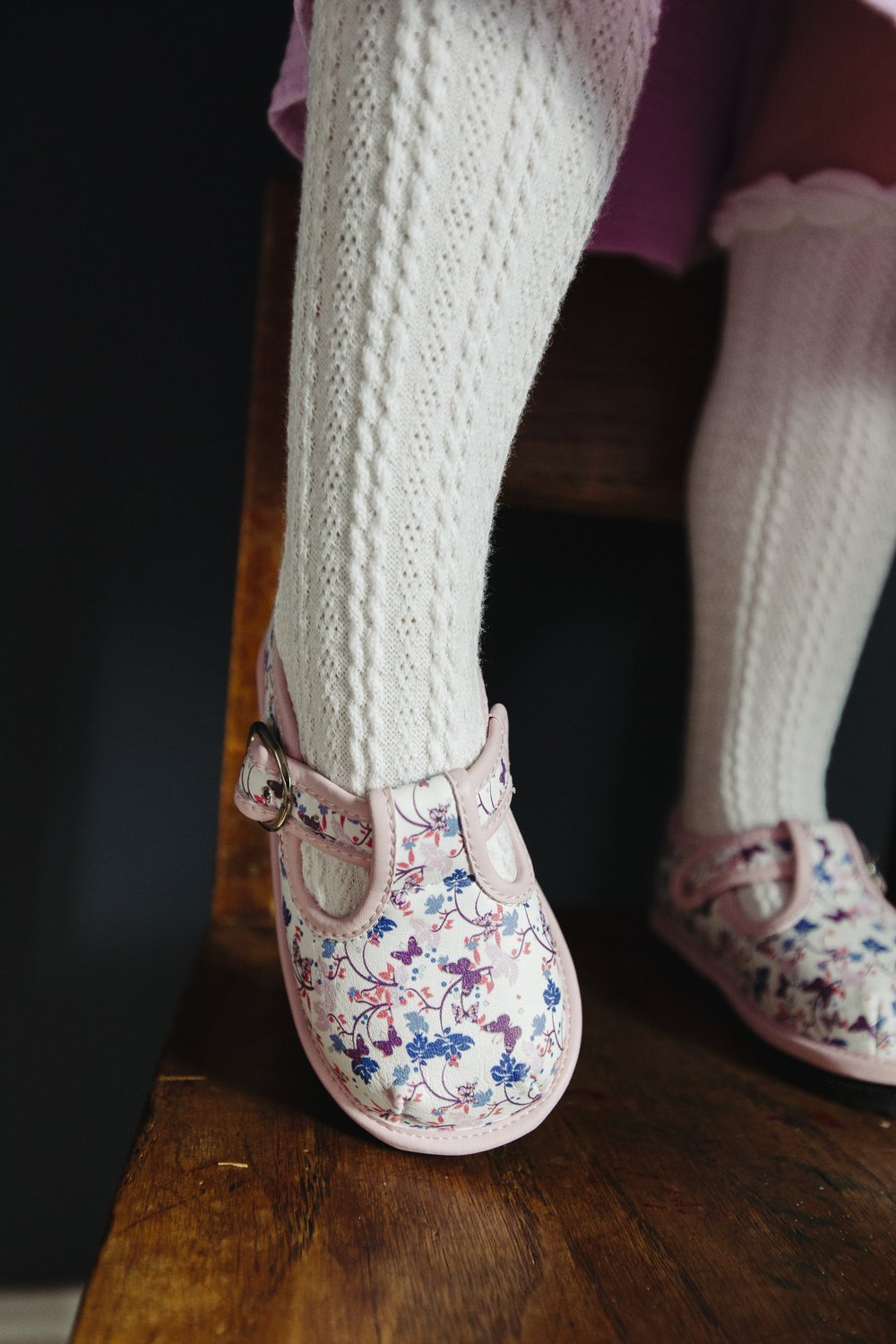 Kids Floral Mary Janes – Breathable Flower Pattern Toddler Dress Shoes