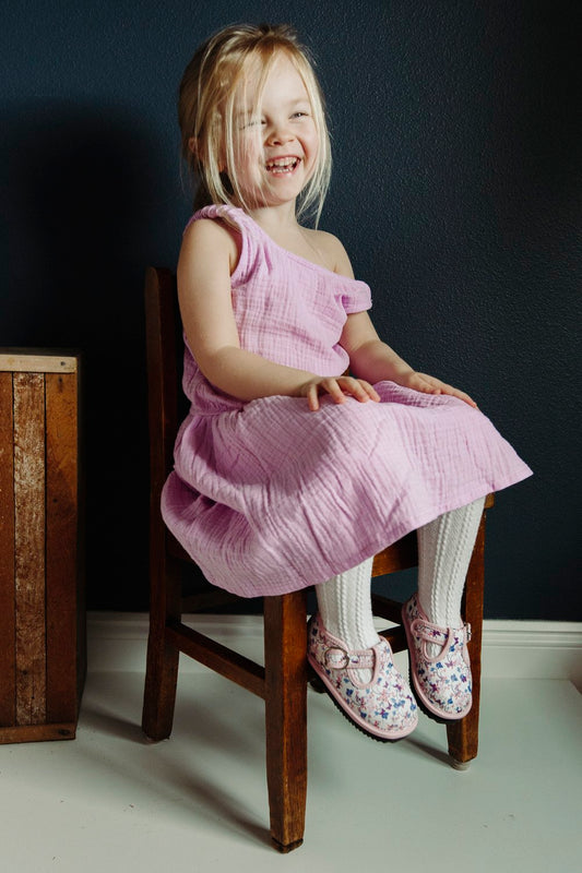 Kids Floral Mary Janes – Breathable Flower Pattern Toddler Dress Shoes