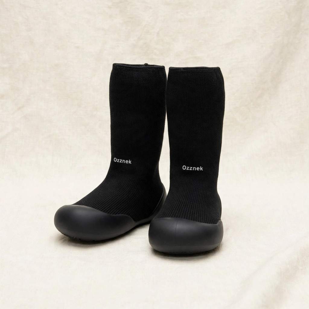 Toddler Sock Shoes with Rubber Soles | Fleece Winter Barefoot Shoes