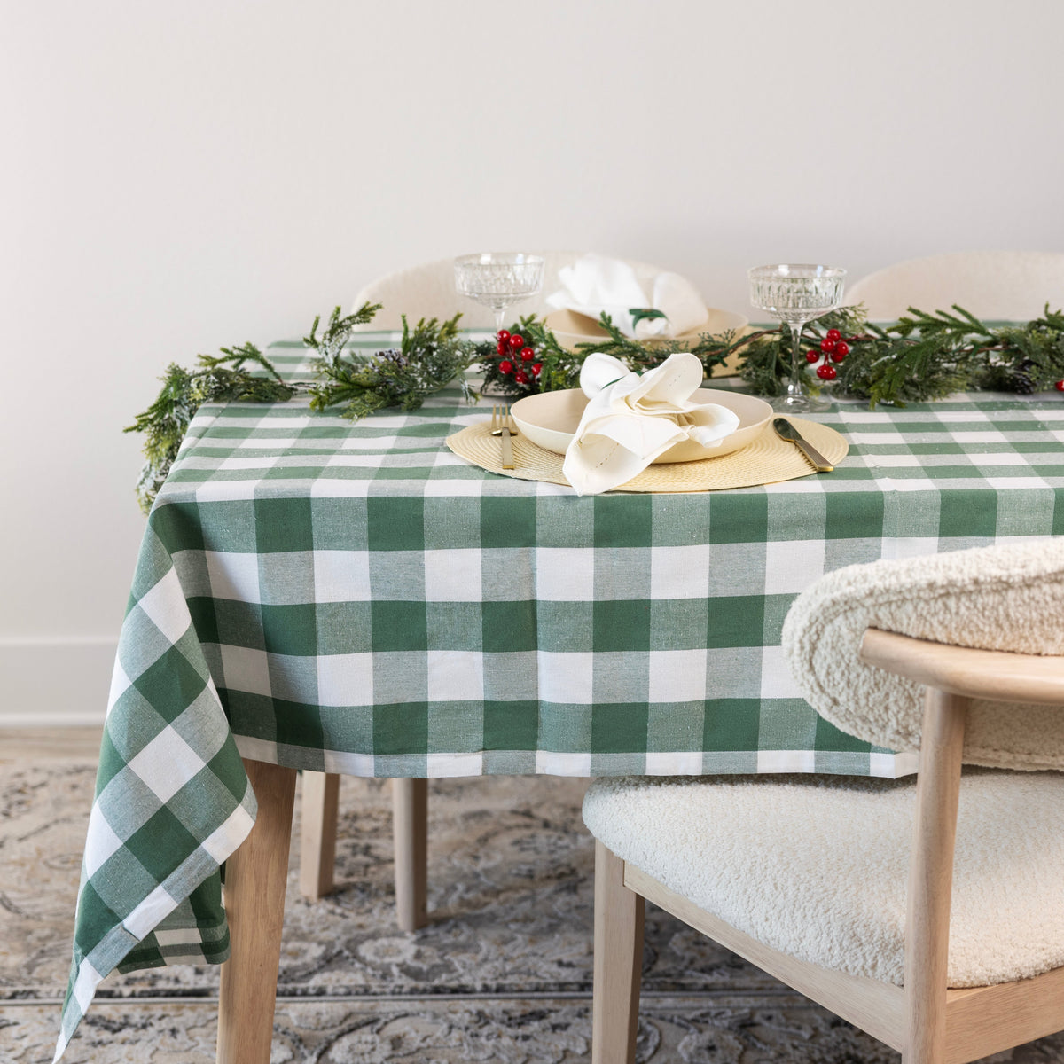 Checkered Cotton Plaid Tablecloth