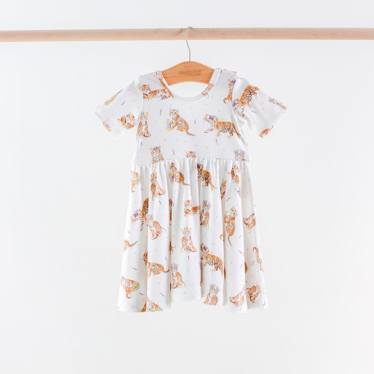 MVC: Purple Tigers Organic Cotton Twirl Dress