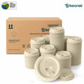 Bosnal - Sugarcane Bagasse Compostable Lids for 8 oz Cups – Case of 20 (500 Pcs)