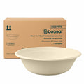 Bosnal - Sugarcane Bagasse Compostable 32 oz Round Bowls - Case of 16 (400 Pcs)