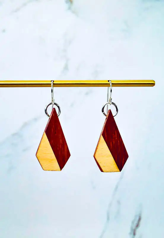 Cone Wood Earrings | Two-Tone Inlay