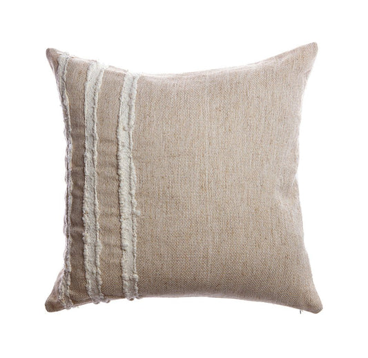Ivory Raw Linen Square Pillow