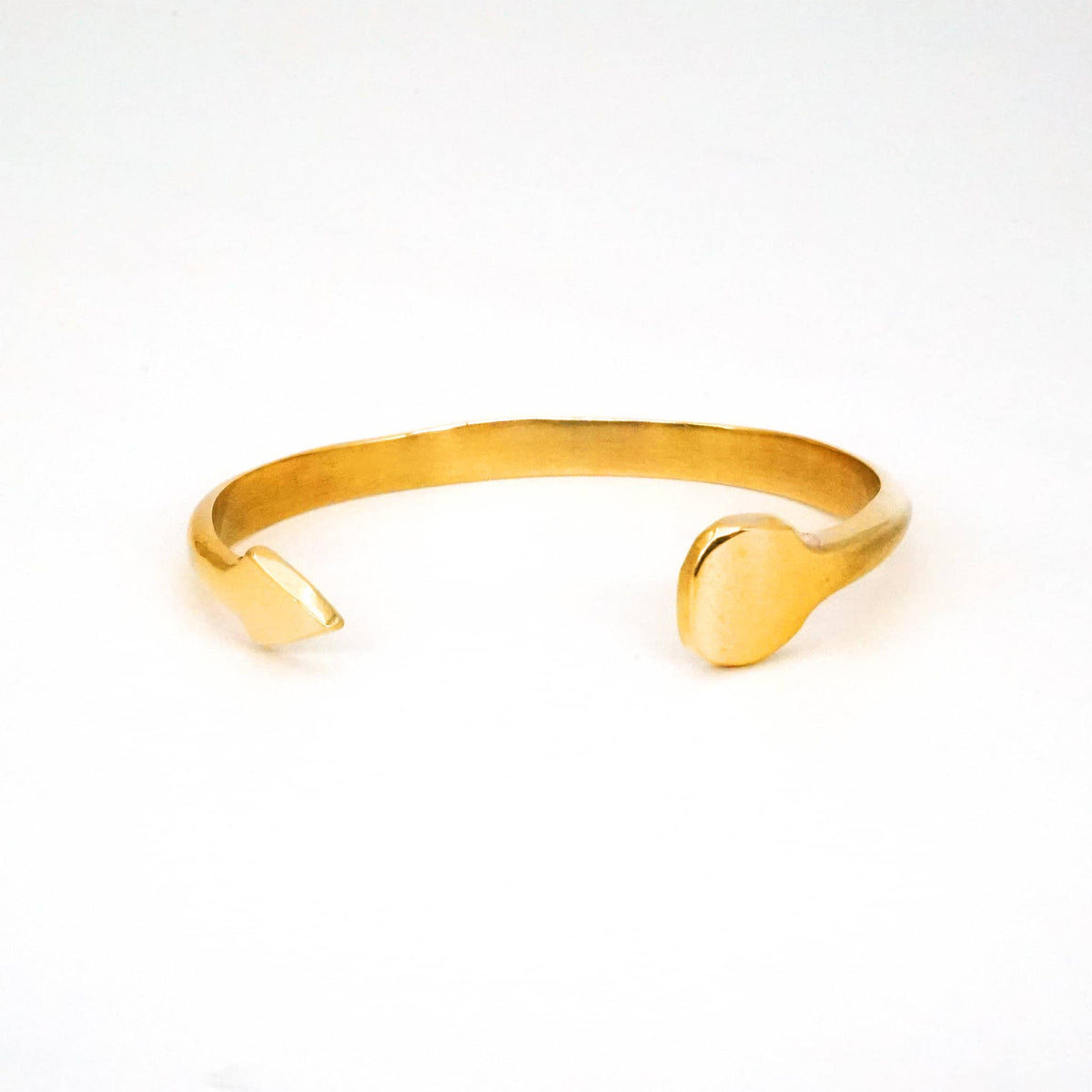 Teardrop End Brass Wide Cuff Bracelet | Johari