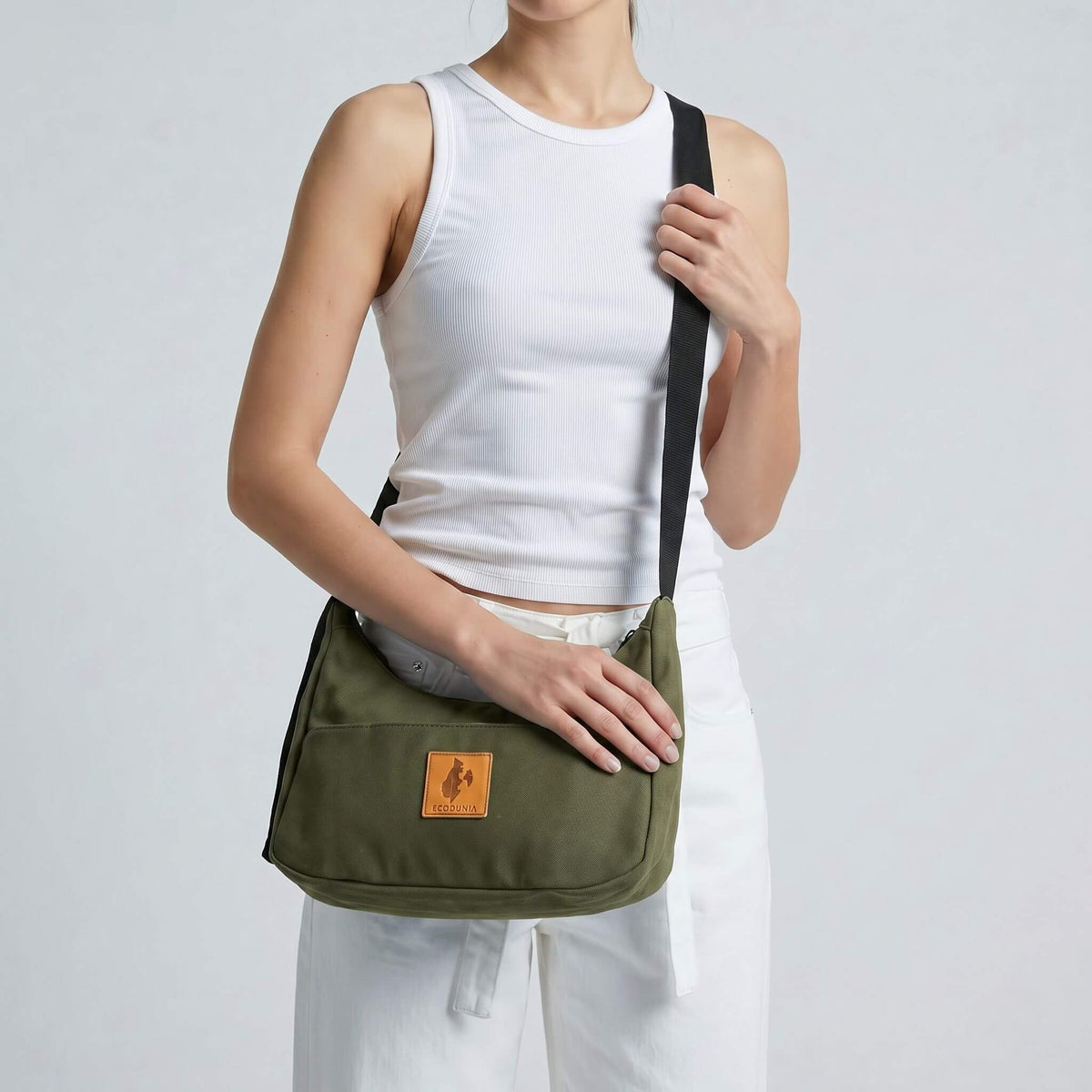 Crescent Canvas Crossbody Shoulder Bag for Women
