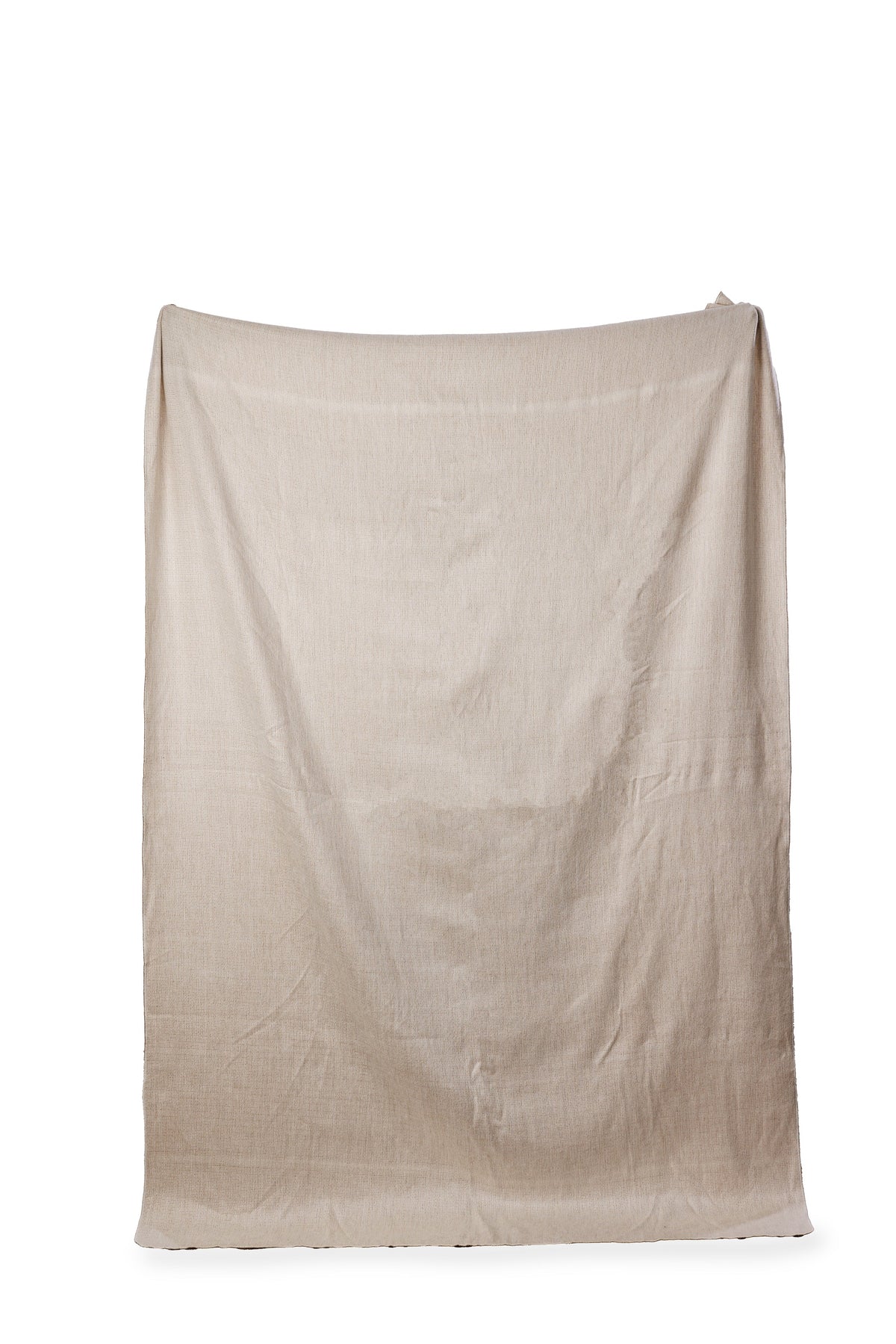 Reversible Alpaca Throw Blanket Handwoven From Ecuador - Camel & Cream - Kani Collection