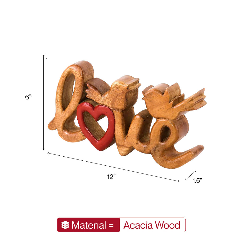 Amber Affection – Hand-Carved Wooden Sculpture, Handmade Decorative Home Art