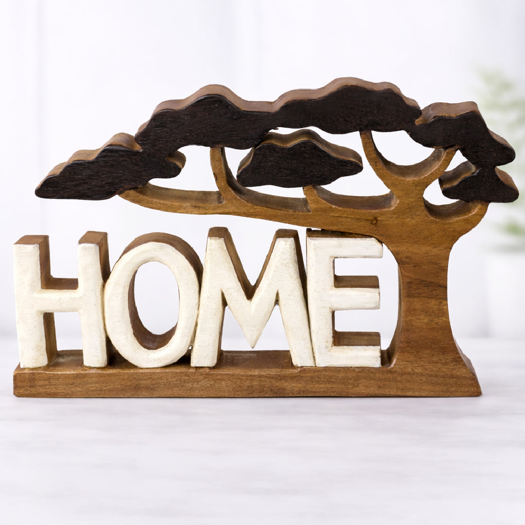 Wooden Sculpture – Artisan Form, Rustic Acacia