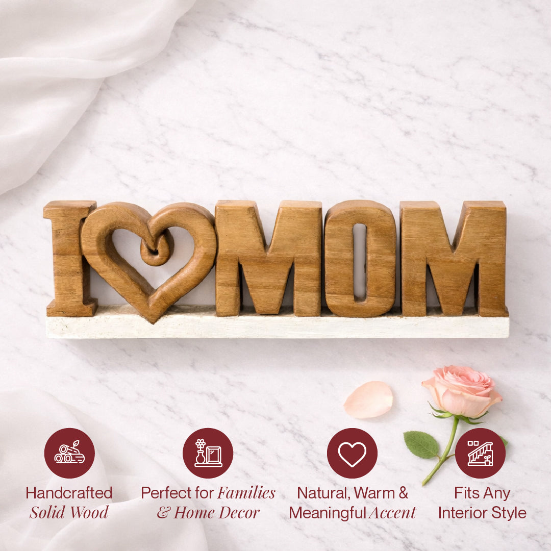 Wooden Mom Plaque – Forever Mom, Acacia Wood