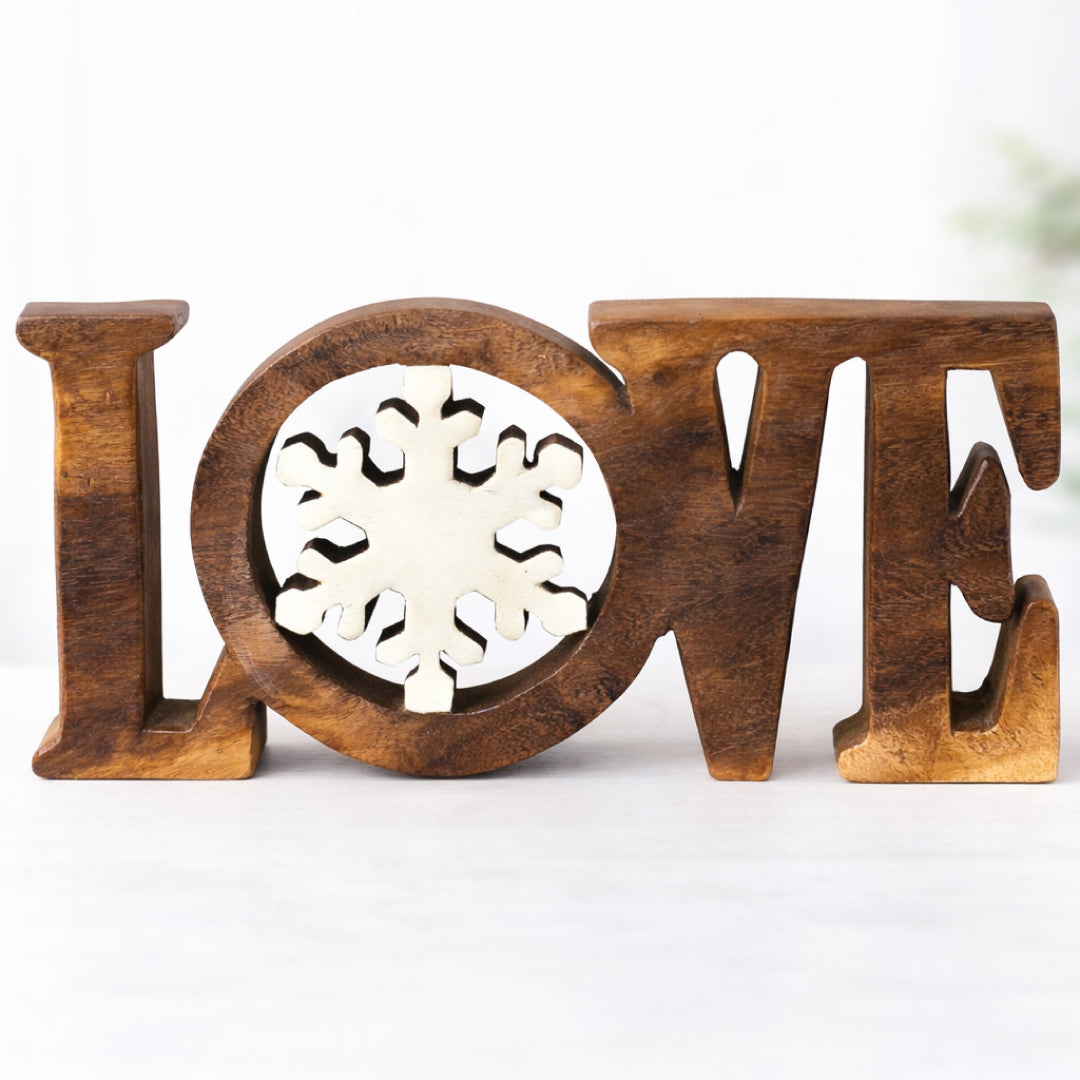 Endless Love – Hand-Carved Wooden Sculpture, Handmade Decorative Home Art