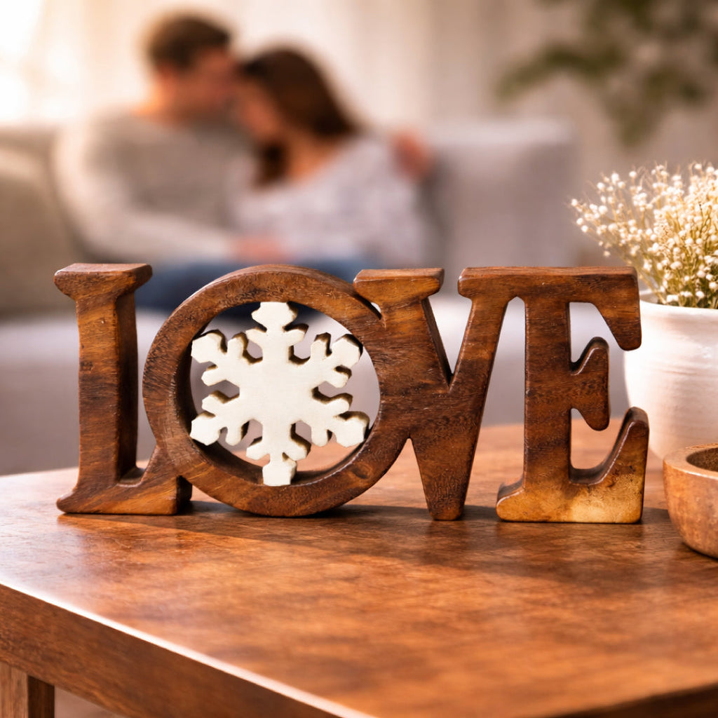Endless Love – Hand-Carved Wooden Sculpture, Handmade Decorative Home Art