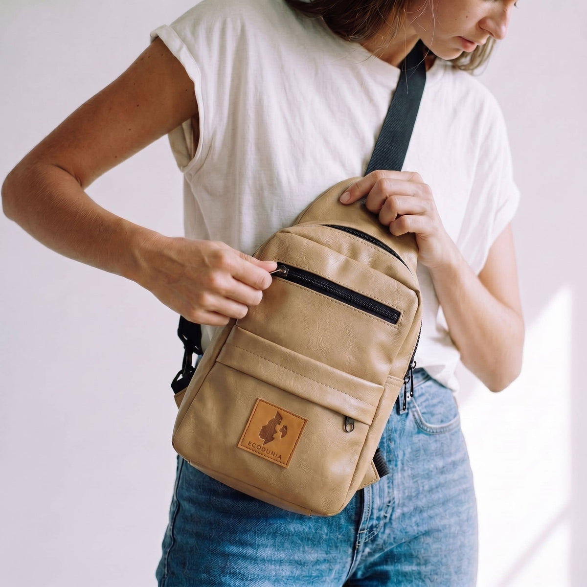 Large Vegan Leather Crossbody Sling Bag | Umoja