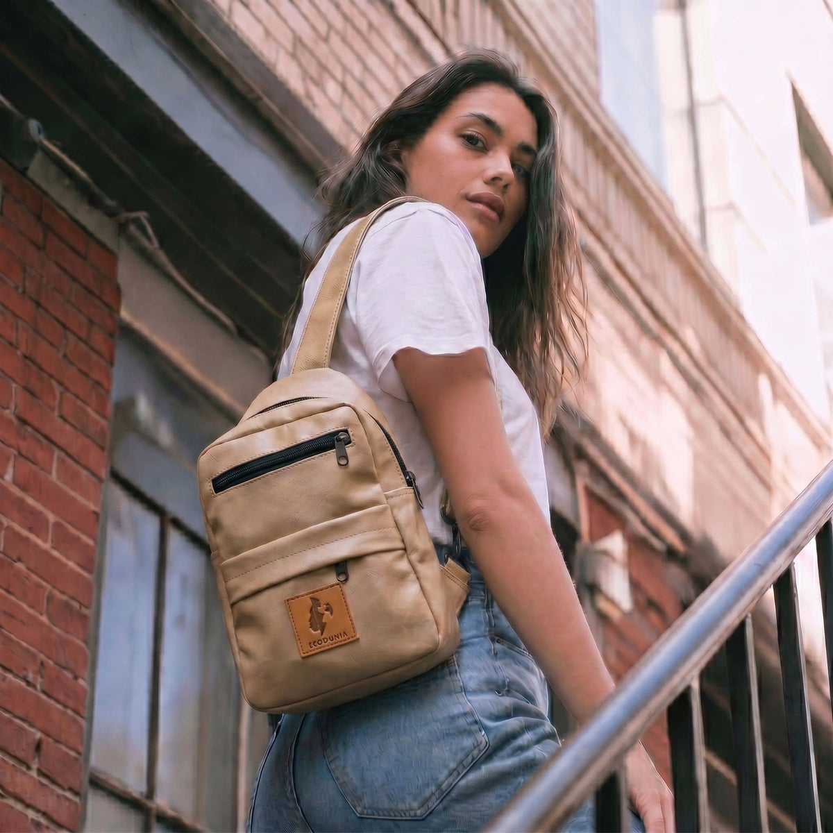 Large Vegan Leather Crossbody Sling Bag | Umoja