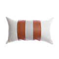 Leather Stripes Lumbar Pillow